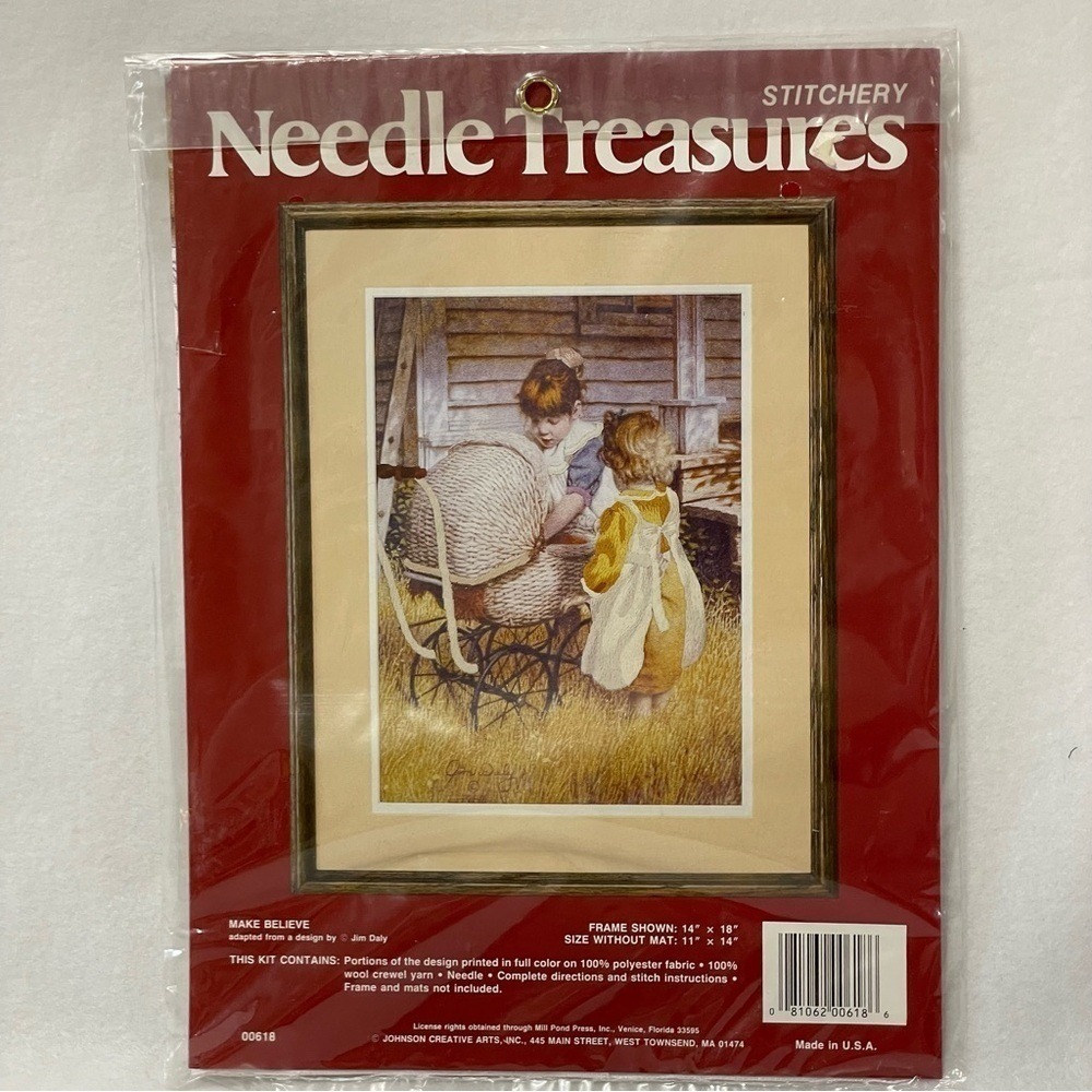Needle Treasures Crewel Kit Make Believe 11x14 Multicolor Vintage Jim Daly 00618
